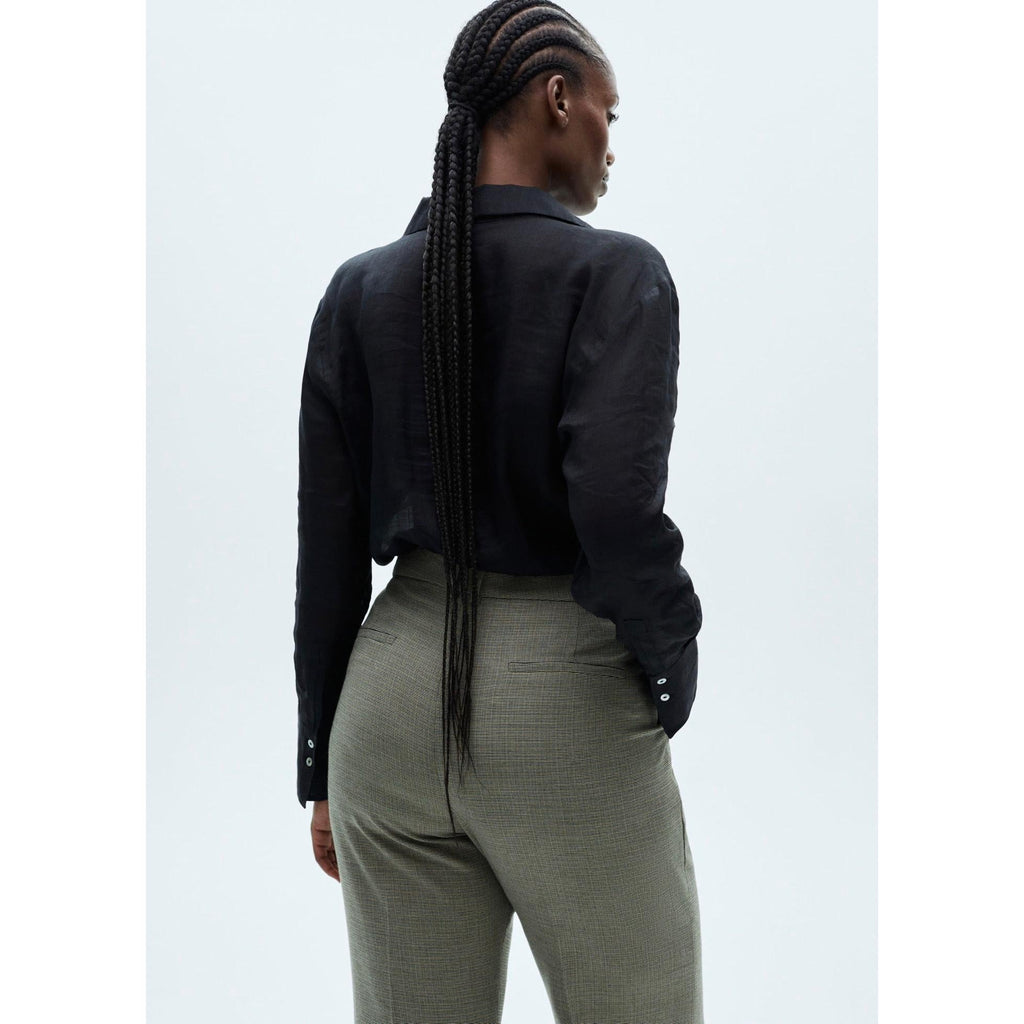 Pantalón De Traje Acampanado - Caqui