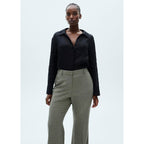 Pantalón De Traje Acampanado - Caqui