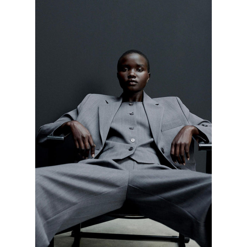 Pantalón de traje de rayas finas - Gris