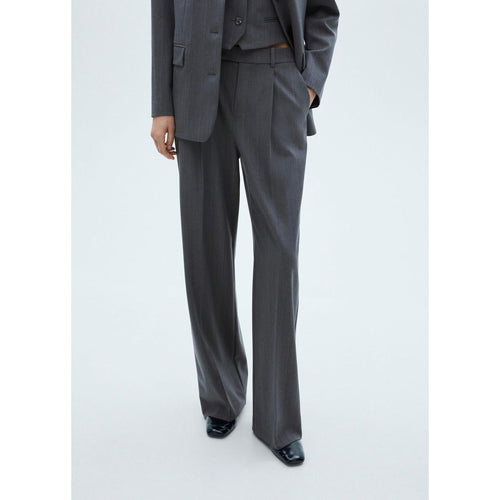 Pantalon De Costume Fines Rayures - Grey