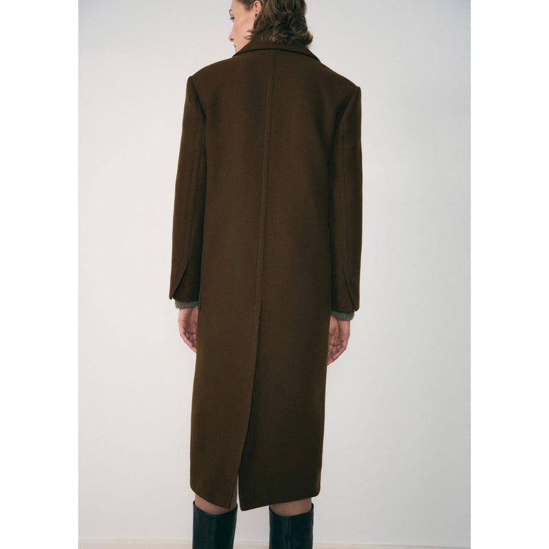 Manteau Laine Vierge Poches - Khaki