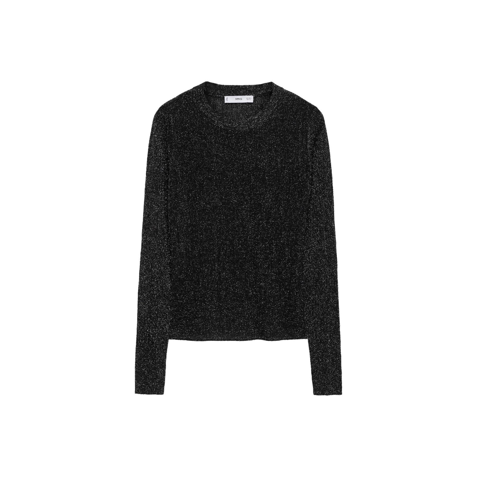 Jersey Lurex Cuello Redondo - Black