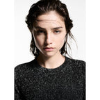 Jersey Lurex Cuello Redondo - Black