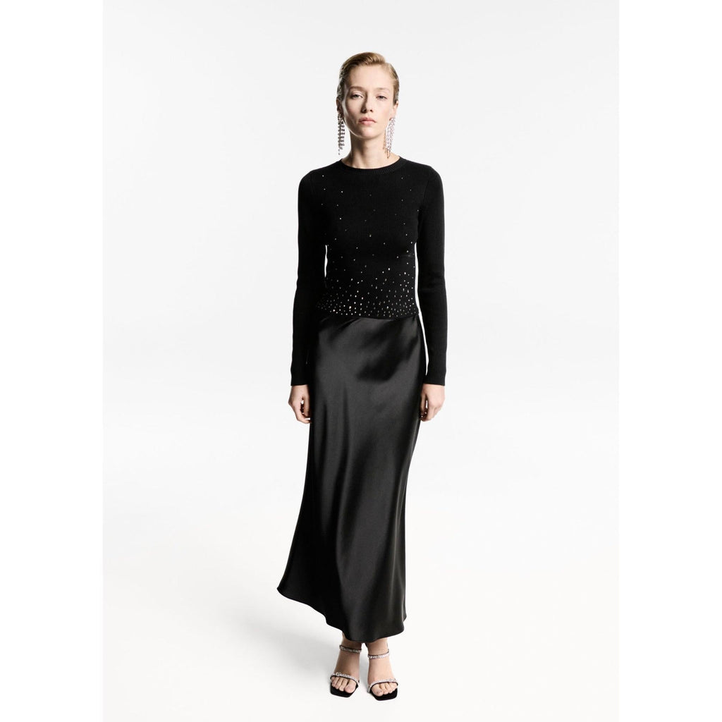Crop Pull-Over con Strass - Black