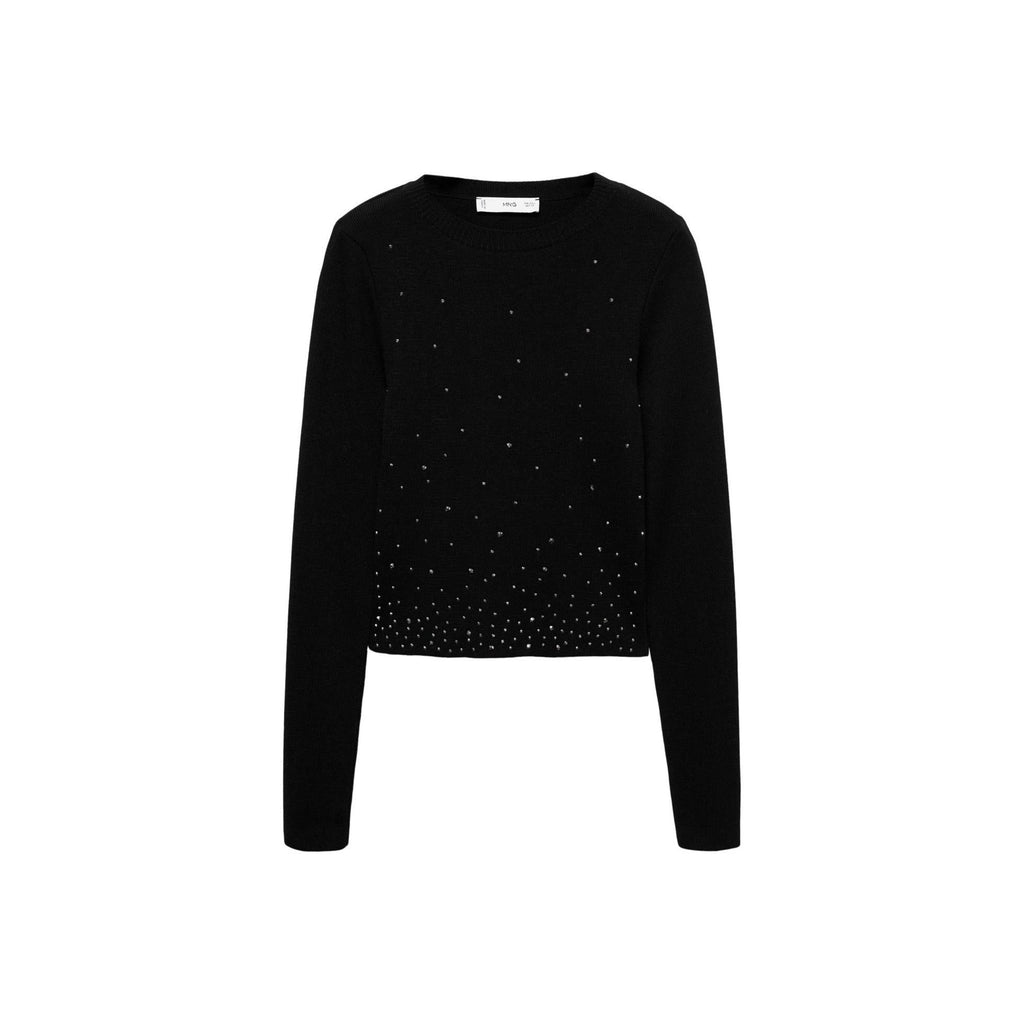 Crop Pull-Over con Strass - Black
