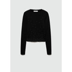 Crop Pull-Over con Strass - Black