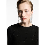 Crop Pull-Over con Strass - Black