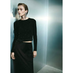 Crop Pull-Over con Strass - Black
