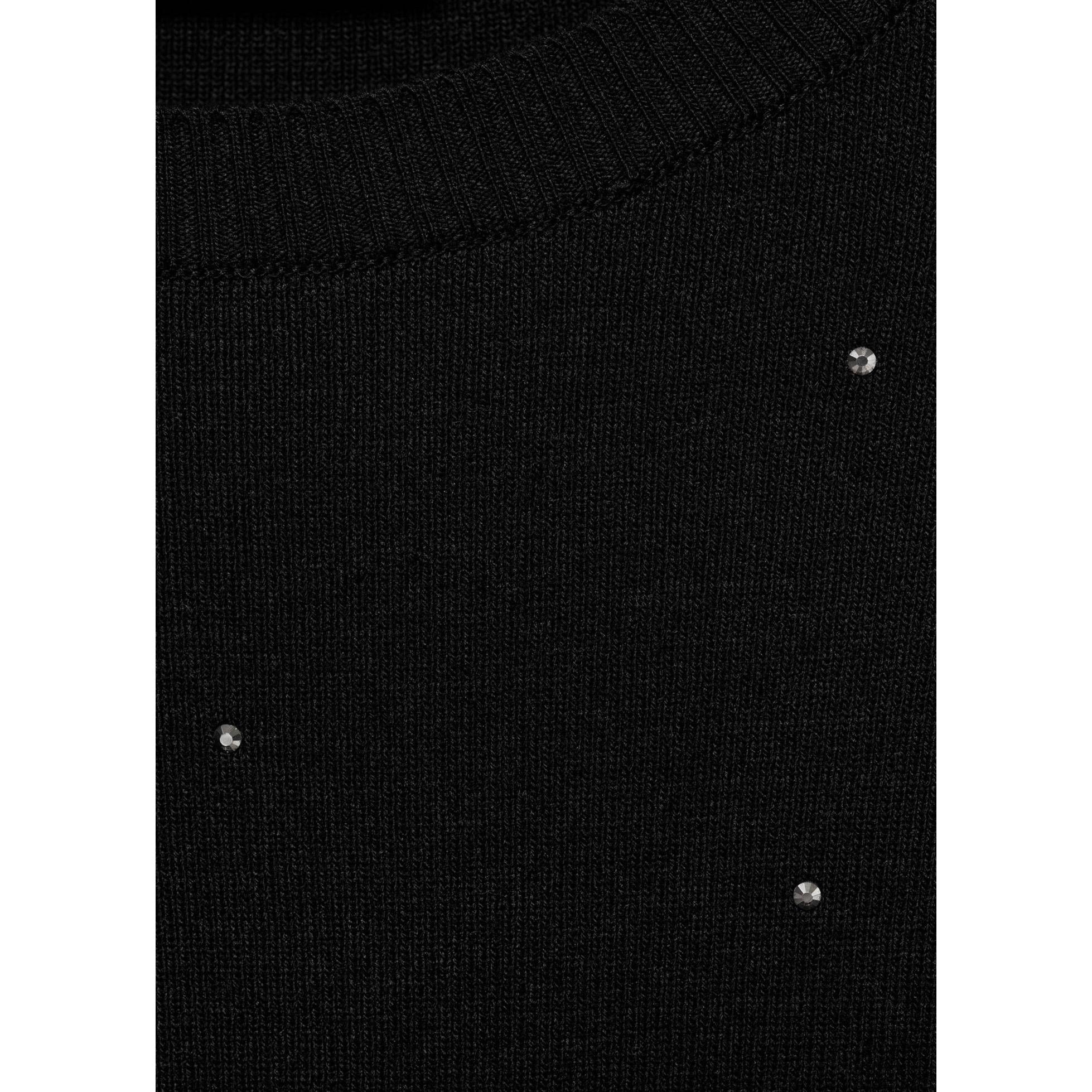 Crop Pull-Over con Strass - Black