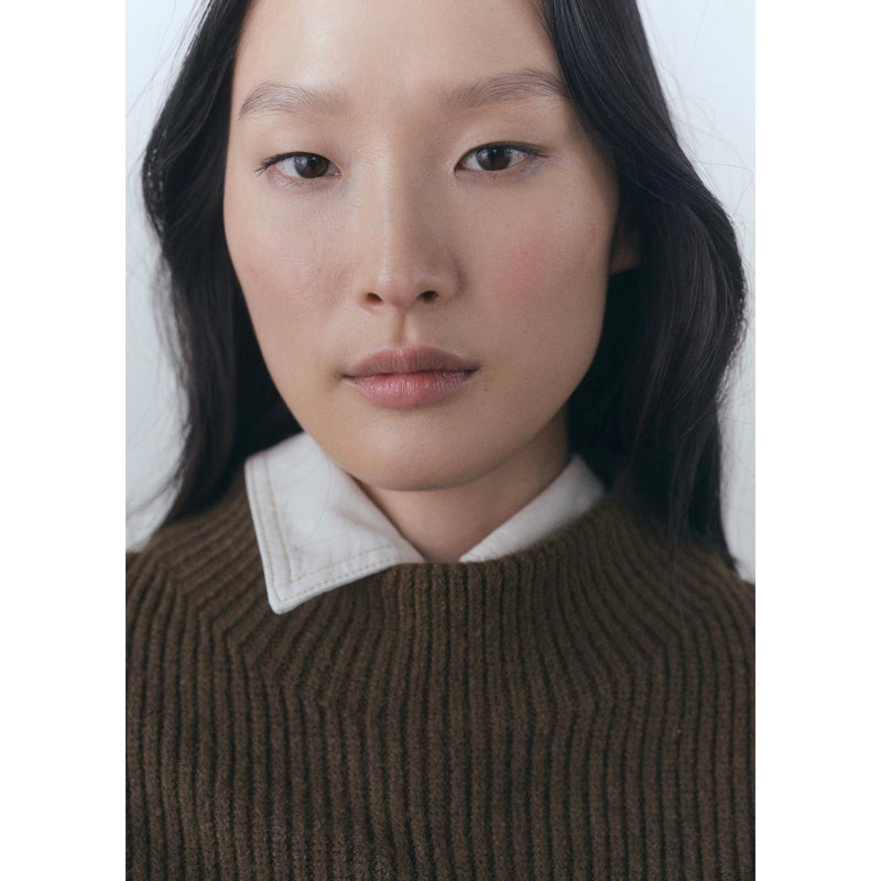 Pull-Over Côtelé Col Montant - Khaki