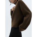 Pull-Over Côtelé Col Montant - Khaki