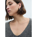 Jersey con cuello en V y lentejuelas - Carbón