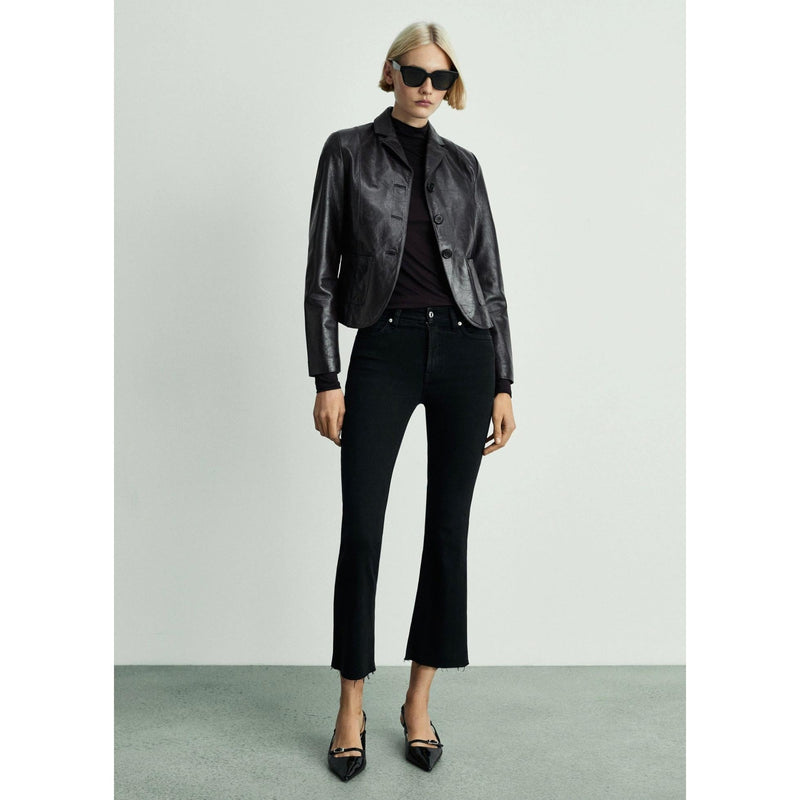 Sienna Flare Crop Jeans - Black Denim