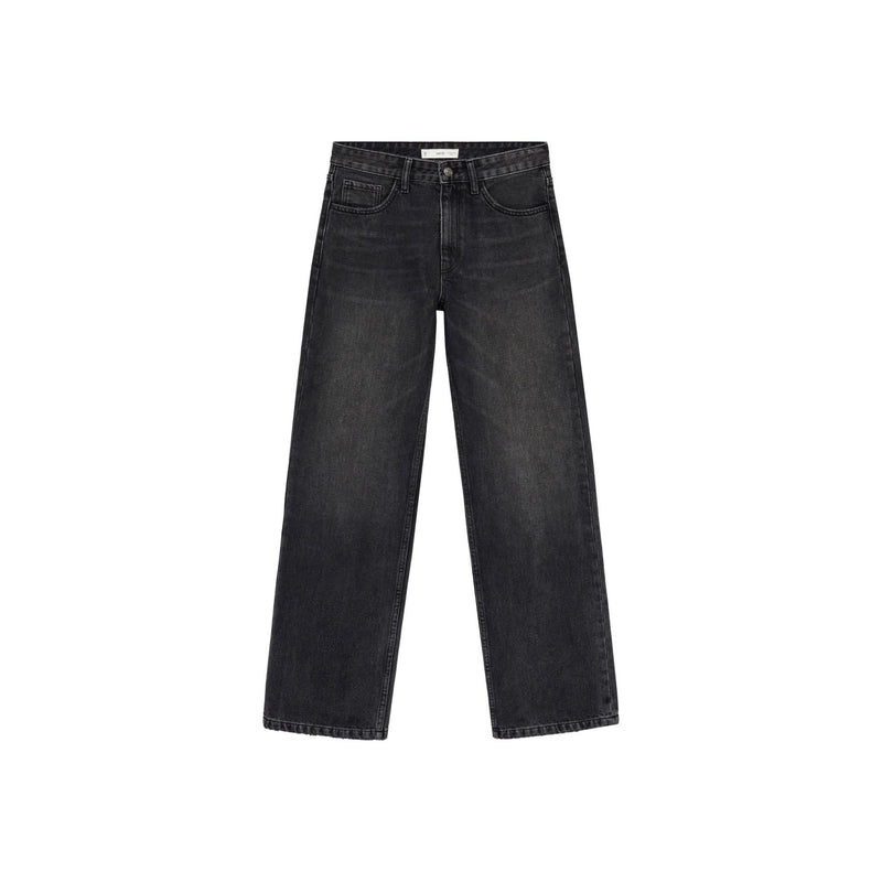 Jeans Rectos De Cintura Normal - Denim Negro