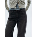 Jeans Rectos De Cintura Normal - Denim Negro