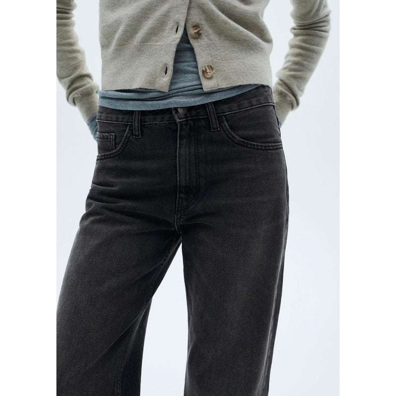 Jeans Rectos De Cintura Normal - Denim Negro