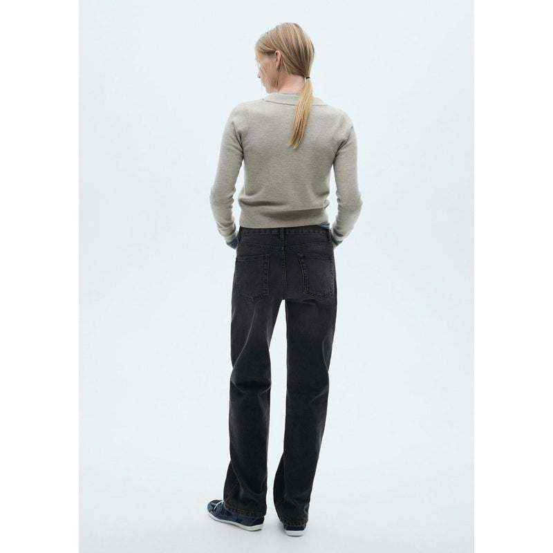 Jeans Rectos De Cintura Normal - Denim Negro
