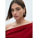 Ruched Asymmetrical Dress - Red