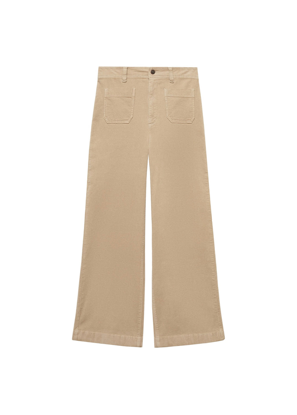 Pantalon Catherin Style Jupe-Culotte Velours Côtelé - Ecru