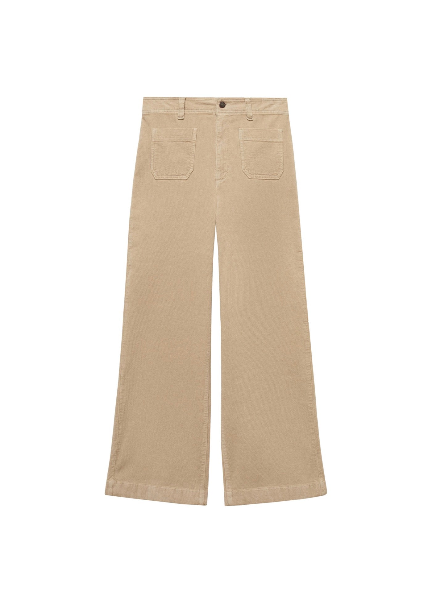 Pantalon Catherin Style Jupe-Culotte Velours Côtelé - Ecru