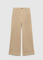 Pantalon Catherin Style Jupe-Culotte Velours Côtelé - Ecru