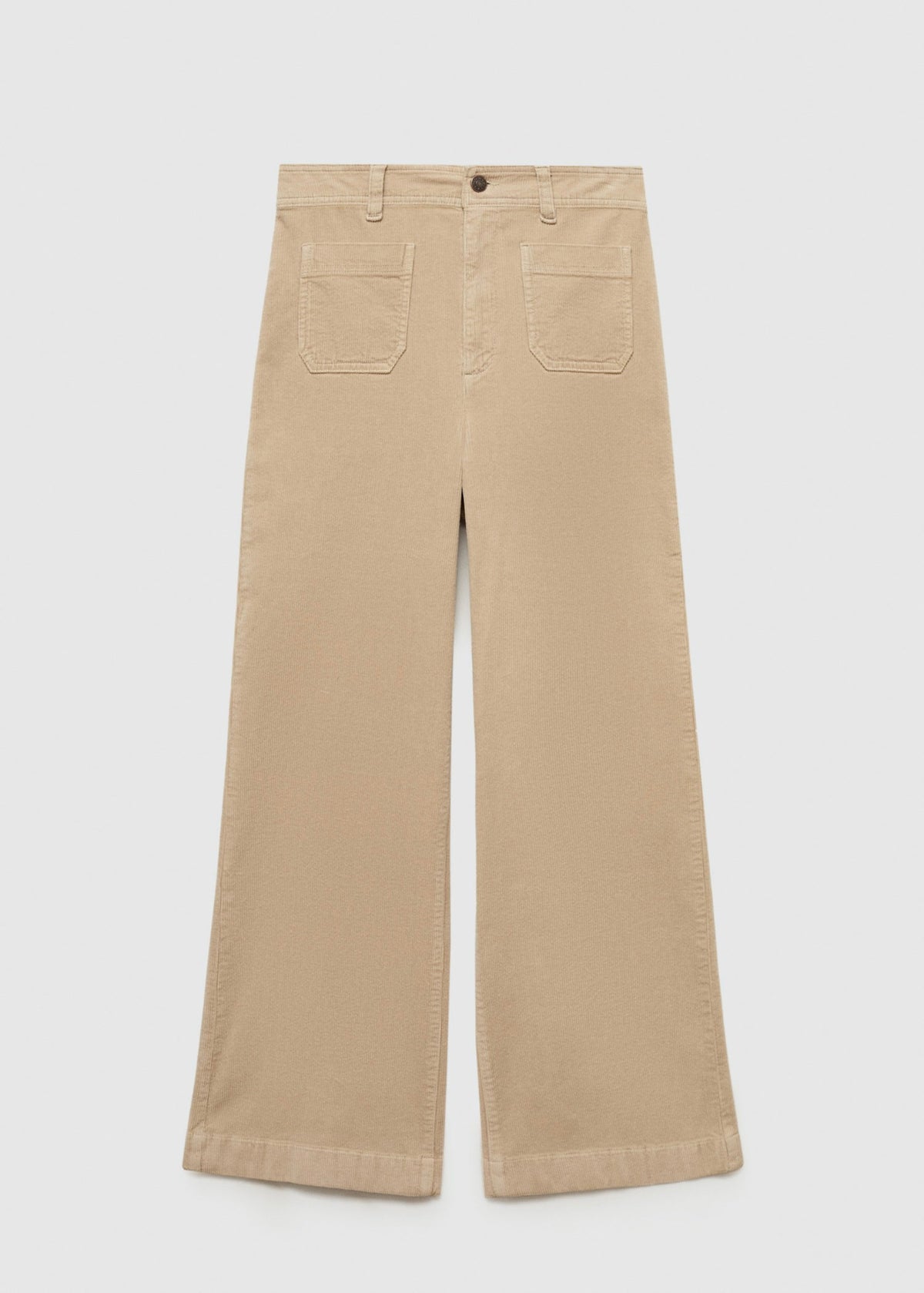 Pantalon Catherin Style Jupe-Culotte Velours Côtelé - Ecru