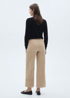 Pantalon Catherin Style Jupe-Culotte Velours Côtelé - Ecru