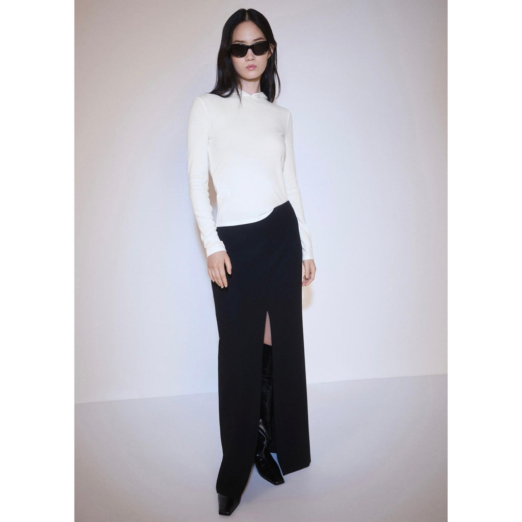 T-Shirt Manches Longues Capuche - Off White