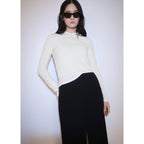 T-Shirt Manches Longues Capuche - Off White