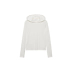 T-Shirt Manches Longues Capuche - Off White