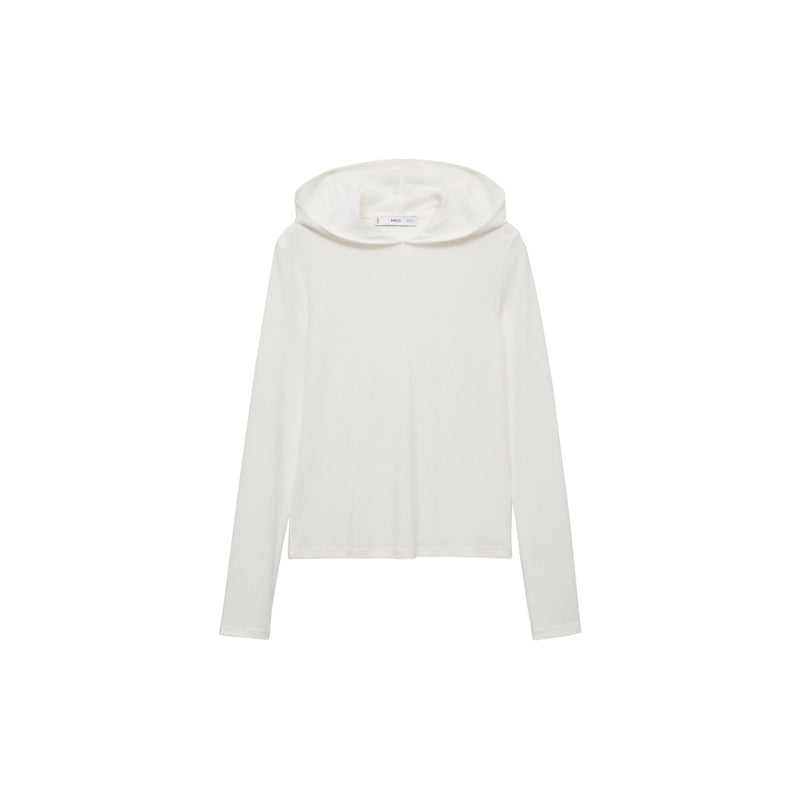 T-Shirt Manches Longues Capuche - Off White