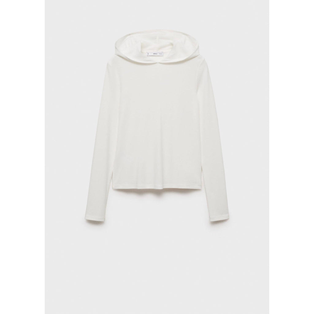 T-Shirt Manches Longues Capuche - Off White
