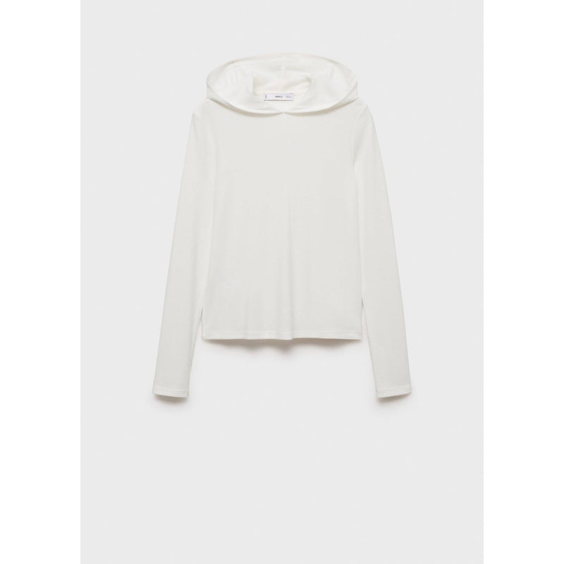 T-Shirt Manches Longues Capuche - Off White