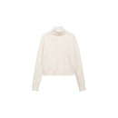 Jersey con costuras y cuello alto - Crudo