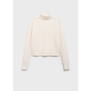 Jersey con costuras y cuello alto - Crudo