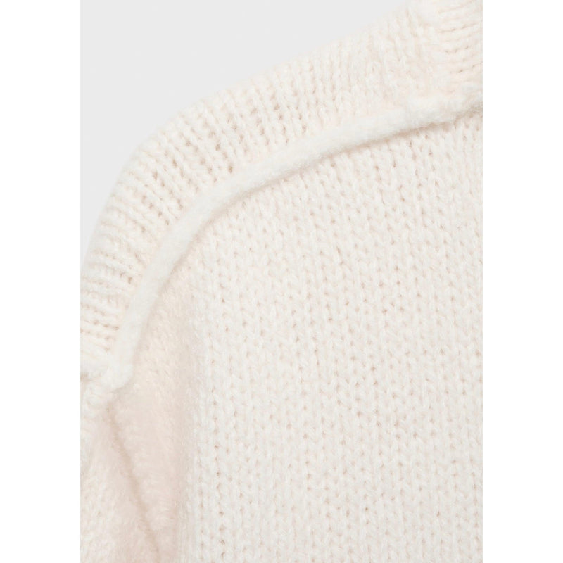 Jersey con costuras y cuello alto - Crudo