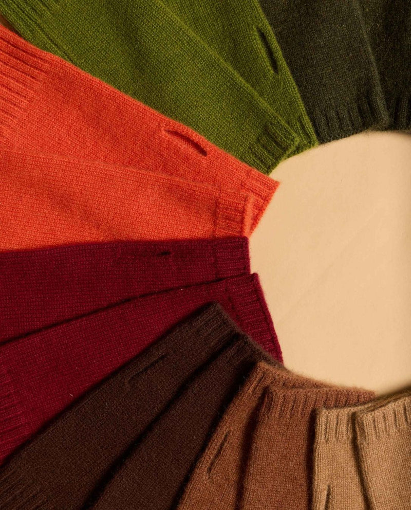 Martha Cashmere Mittens - Olive - Women