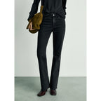 Regular Waist Flare Jeans - Black Denim
