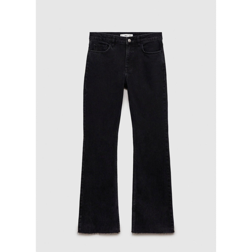 Regular Waist Flare Jeans - Black Denim