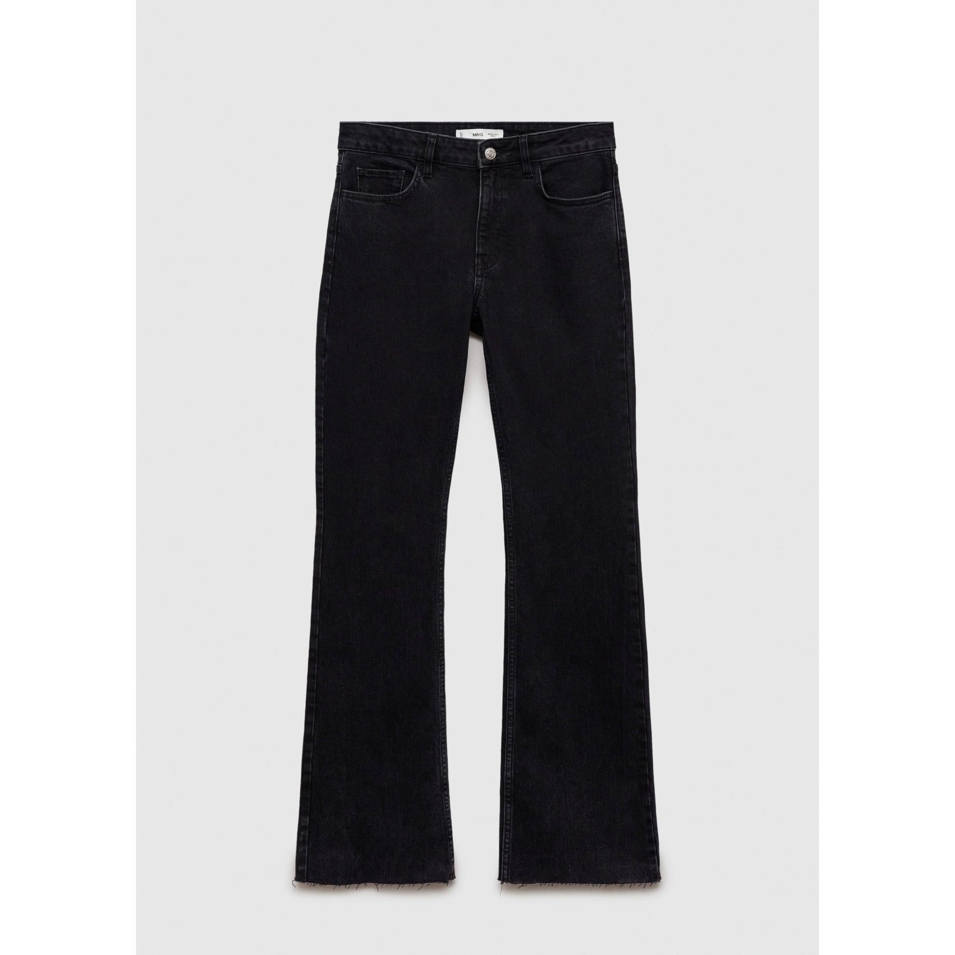Regular Waist Flare Jeans - Black Denim
