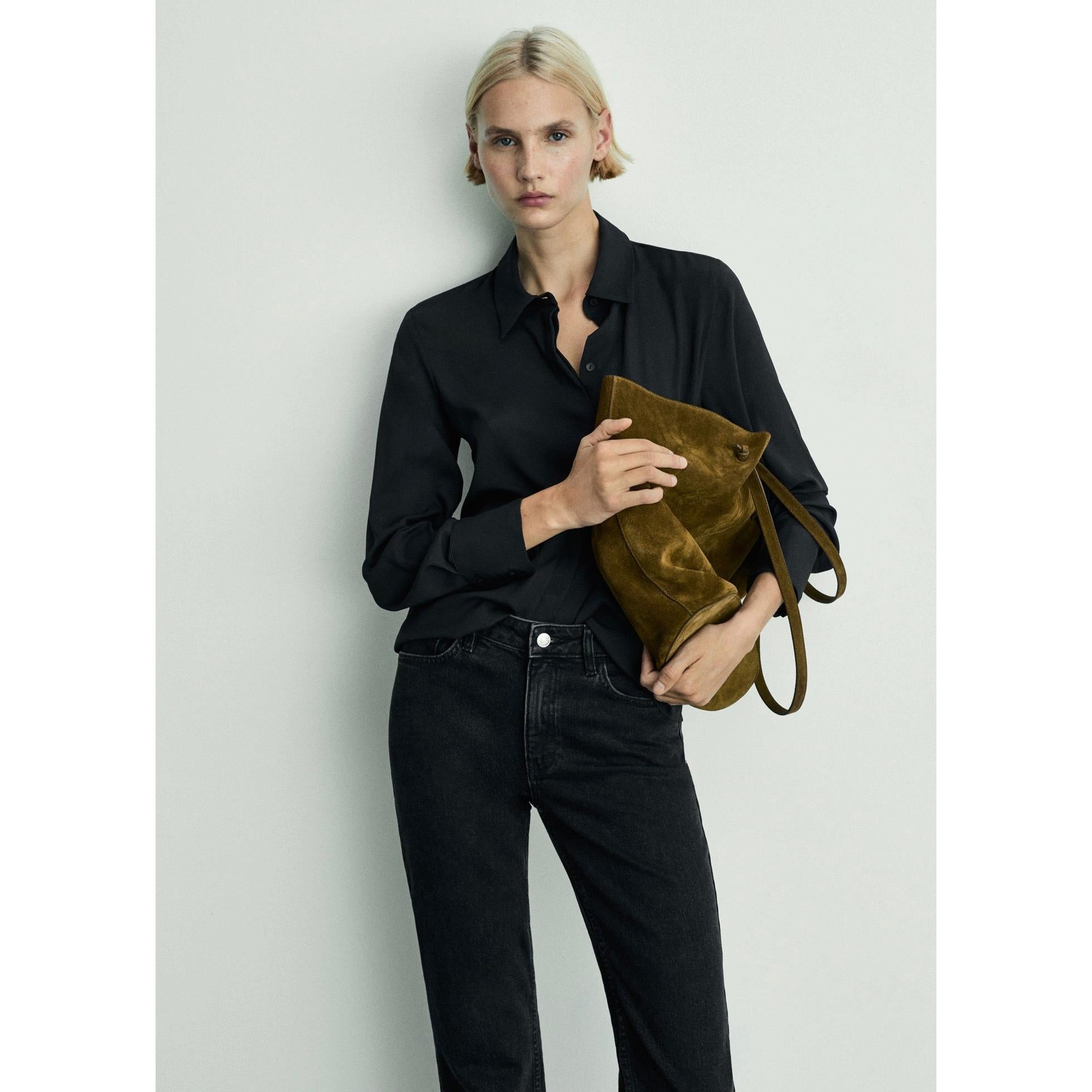 Regular Waist Flare Jeans - Black Denim
