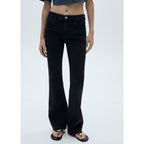 Regular Waist Flare Jeans - Black Denim
