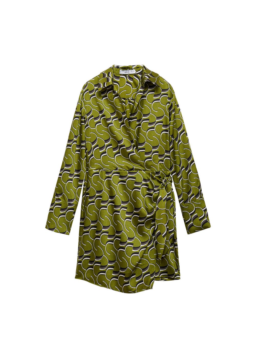 Printed Satin Dress - Green
