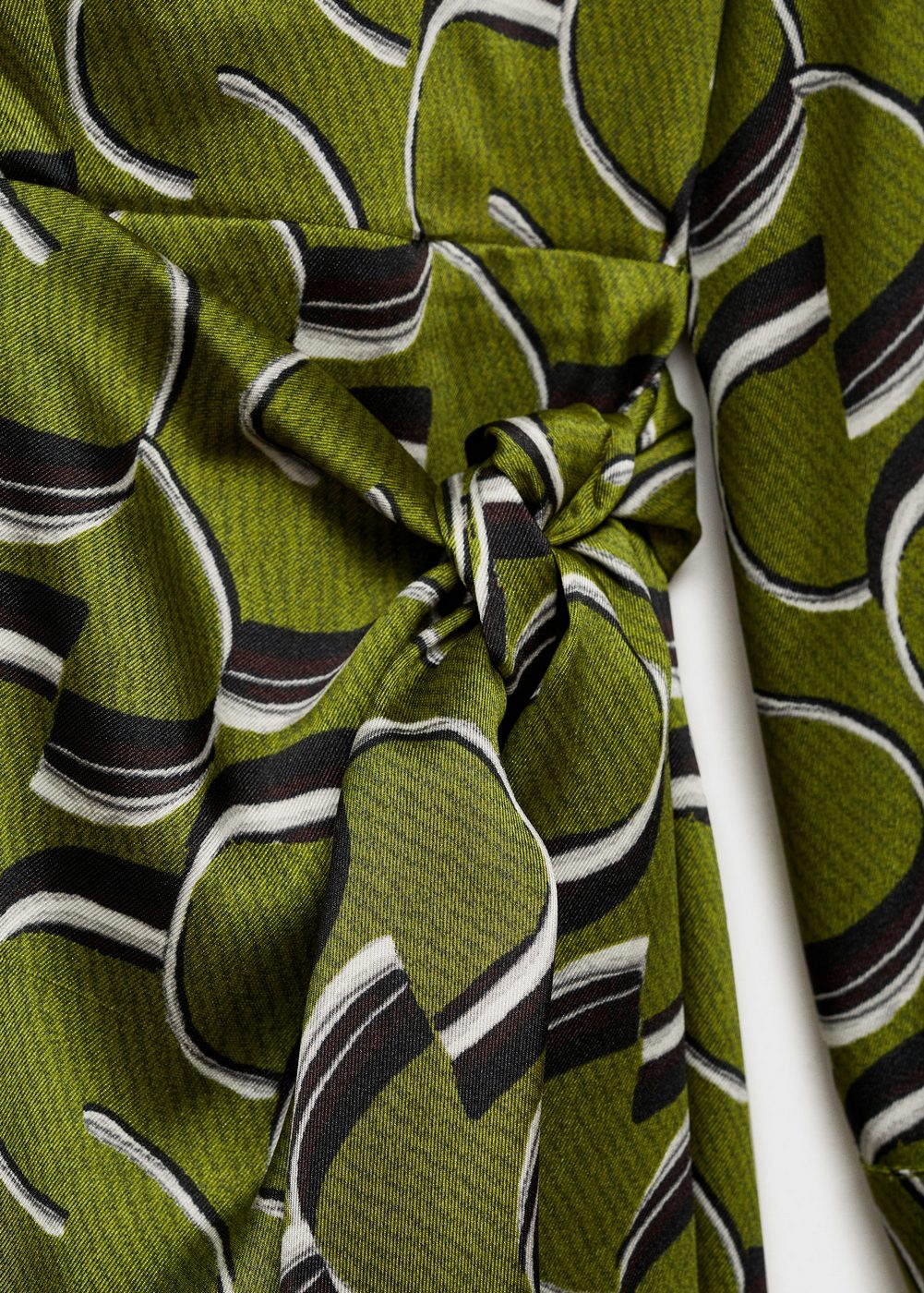 Printed Satin Dress - Green