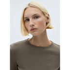 Ribbed Knit T-Shirt - Khaki