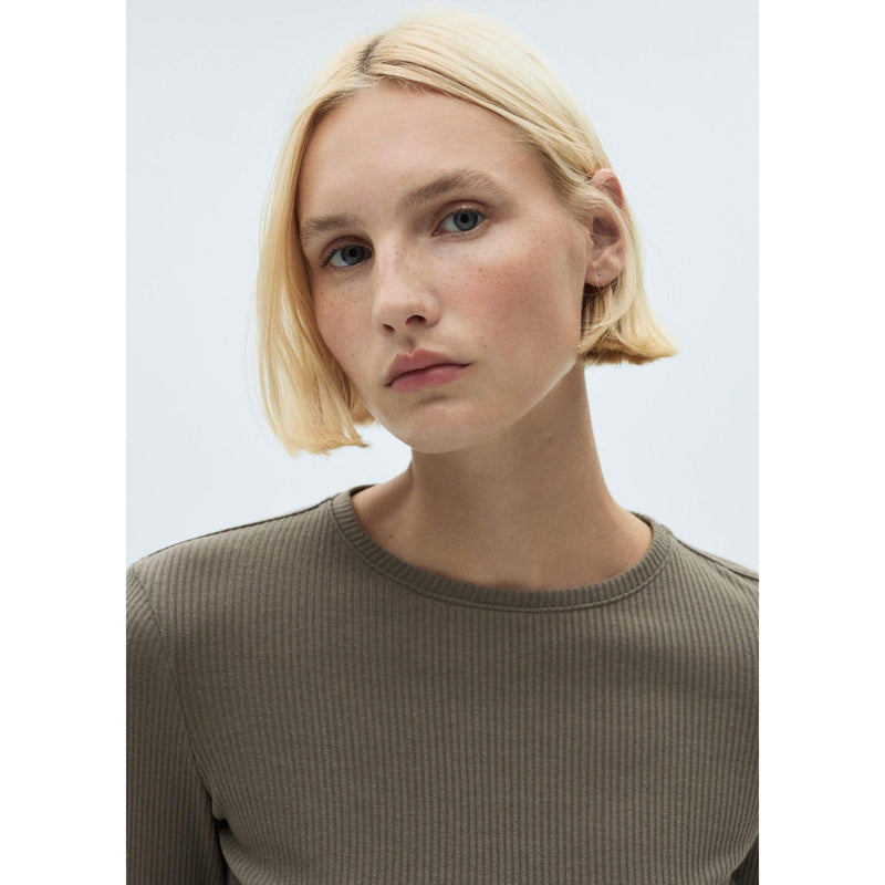 T-Shirt Maille Côtelée - Khaki