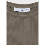 Ribbed Knit T-Shirt - Khaki