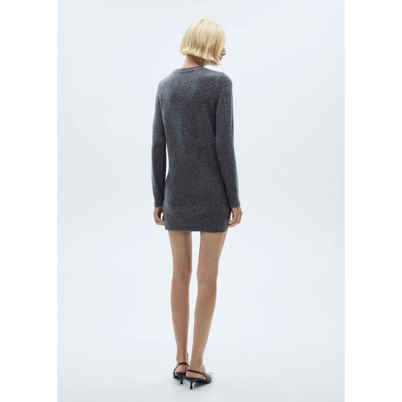 Vestido recto de punto - Gris