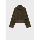 Sudadera con cremallera y efecto borreguito - Caqui