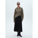 Pleated Midi-Skirt - Black